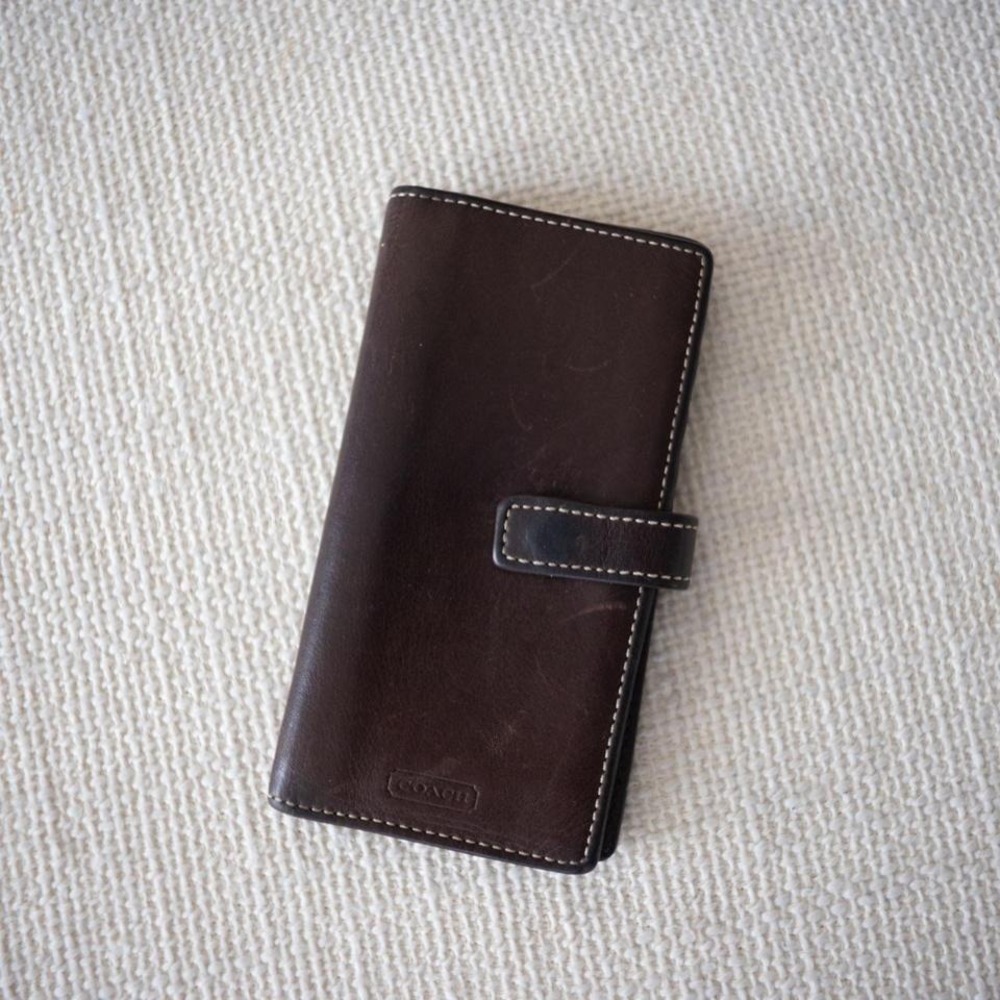 Vintage Y2K Coach Brown Leather Bifold Wallet